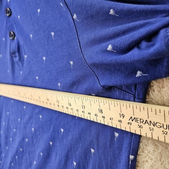 Ted Baker Golf Polo Shirt Blue All Over Print Cotton Short Sleeve Men's Size 3 - Picture 3 of 10